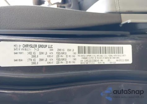 2013 Dodge Durango Crew z USA, uszkodzony, nr VIN 1C4RDJDG1DC688149